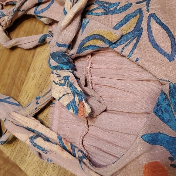 Free People BOHO printed pink blue floral Anita maxi sundress sleeveless. XS 4 6 - Picture 10 of 12